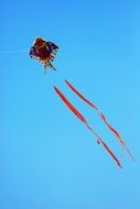 kite flying in the bright blue sky