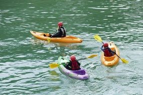 three rowing boats on the lake