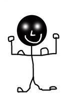 Clipart of Strong Stick Figure