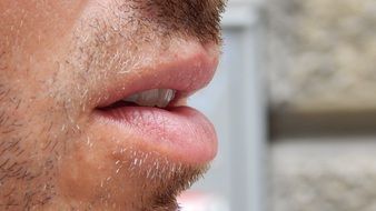 close-up of a man with bristles