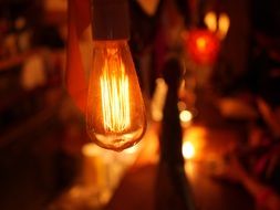 Asian style burning light bulb