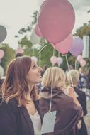 guests with Balloons on the wedding ceremony