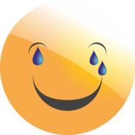 Laughing emoticon in the tears as a clipart