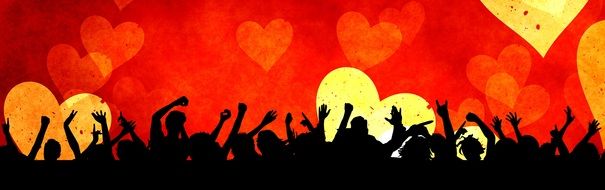 banner with people togetherness