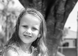 Black and white photo of Little Girl