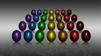 Easter eggs of different colors