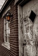 old door in a brick house