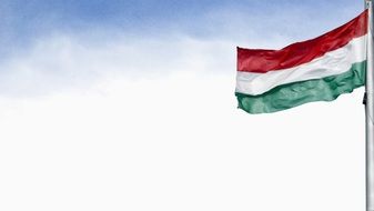 Hungarian flag in the wind