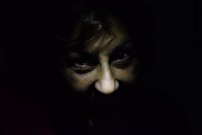 photo of scary eyes in the dark