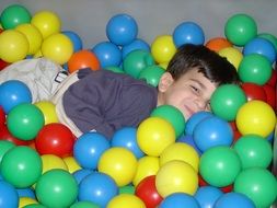 the child in the colored balls