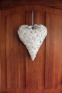 wicker heart on the door
