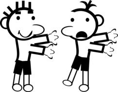 drawn cartoon happy and unhappy child
