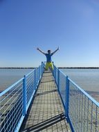 happy man on the bridge