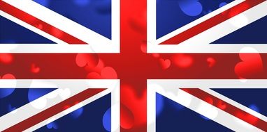 Red,white and blue flag of United Kingdom clipart
