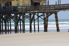 stilt house on the beach