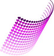 Beautiful purple gradient hearts at white background