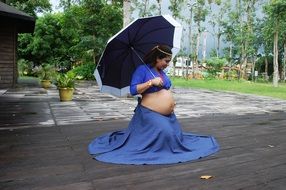 Happiness of pregnant female