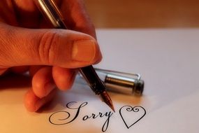 the inscription I'm sorry an ink pen