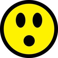 surprised Smiley, black and yellow Icon