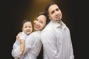 happy family with baby boy