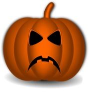 halloween pumpkin with unhappy face