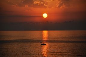 horizon line Marine boats sunset turkey