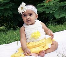 charming baby in elegant dress