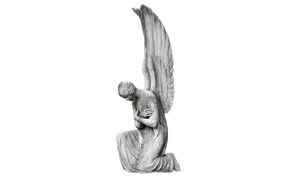 angel statue on a white background