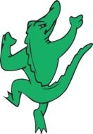 Happy dancing alligator clipart