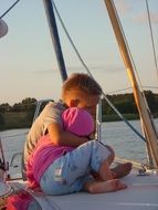 small children on the yacht
