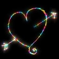 heart with an arrow of neon light