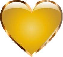 Gold Shiny Metallic Heart drawing