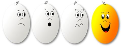 different easter eggs with emoticons