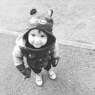 Toddler Boy Black And White photo