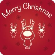 Christmas greeting card with reindeers