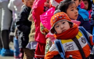kids in kindergarten in Mongolia