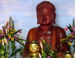 wooden buddha statue in Vietnam