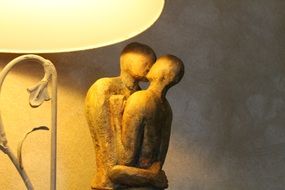 Couple Statue under the lamp