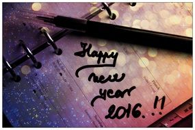 Happy New Year 2016!! like an inscription