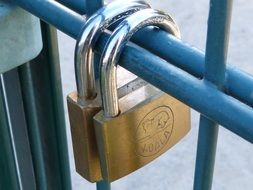 padlocks on the blue railing