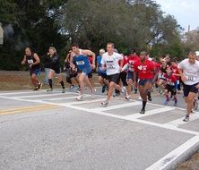 people running on the highway