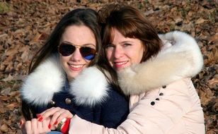 happy mom with adult daughter