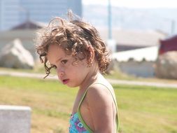 Girl on the beach in summer