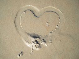 heart in the sand as a symbol of love