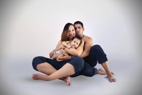family at a photo shoot without clothes
