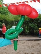 balloon in the shape of a bright flower