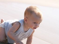 cute toddler on the beach
