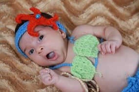 Picture of Cute baby is lying