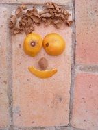 funny face made of fruits