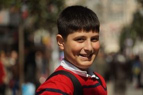 street portrait of a boy